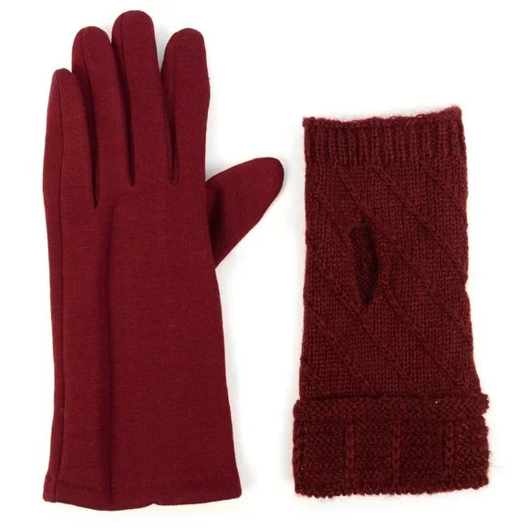 WINE Double Layer Knitted Touch Screen Gloves - Picture 5 of 5